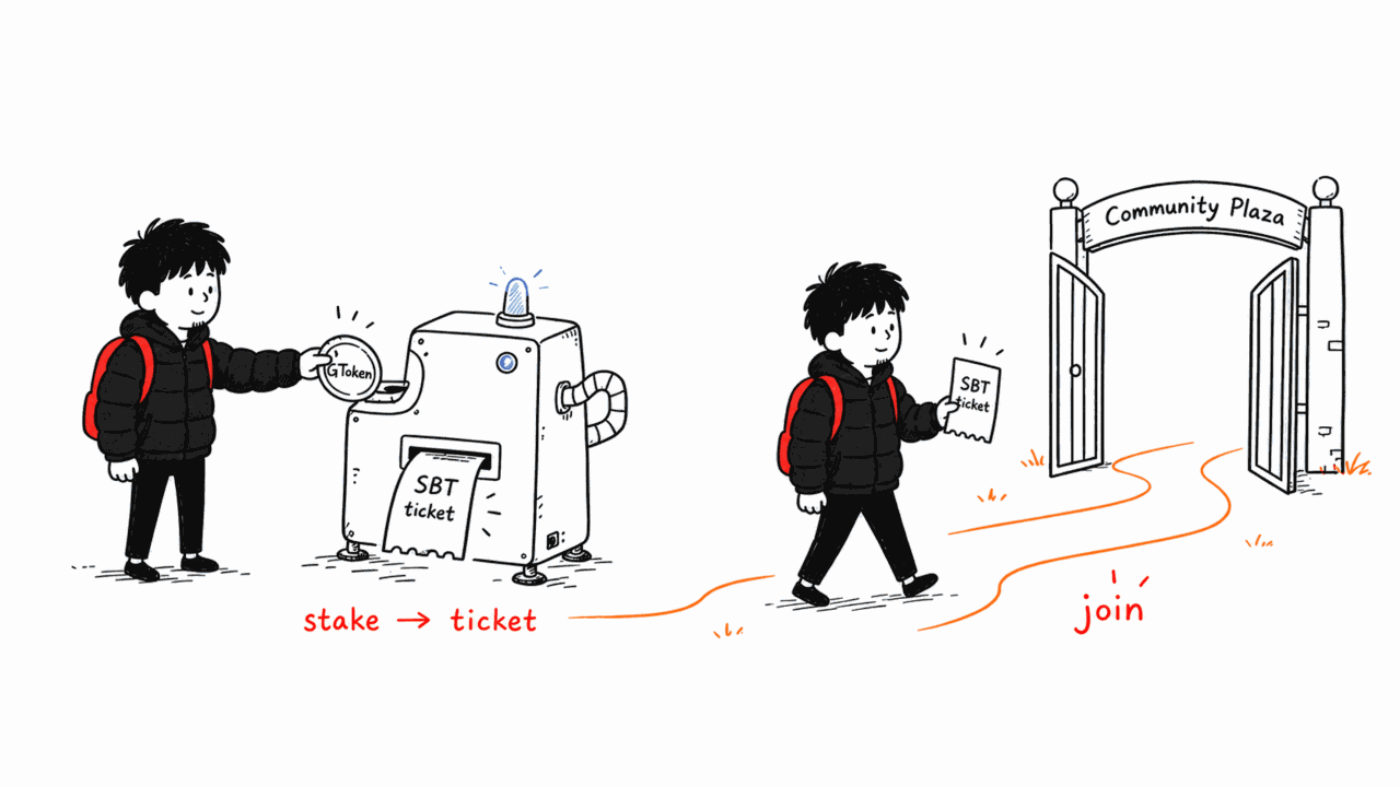 Stake for one ticket, join any permissionless community